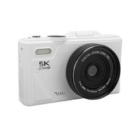 ASHATA 5K Digital Camera, 75MP Vlogging Camera WiFi Autofocus 18X Digital Zoom Anti Shake with 1150mAh Battery for Travel Photography Selfies (White)