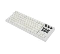 ASHATA 75% Wired Mechanical Gaming Keyboard, 78 Keys Hot Swappable Linear Red Switch RGB Backlit Mechanical Keyboard with 6 LCD Programmable Macro Keys for PC Gaming (White)