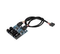 ASHATA 9pin USB Header Male 1 to 4 Female Extension Cable Card Motherboard,9 Pin USB Header Male 1 to 4 Female Extension Splitter Cable USB 9 pin Connector