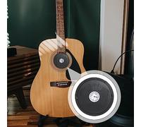ASHATA Acoustic Guitar Sound Hole Hygrometer Humidifier Mute for Folk Guitarists ABS Material White Portable Accessory for Universal Guitar Players (Black)