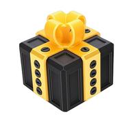 ASHATA Annoying Gift Box, 3D Printed Gift Boxes Fun and Engaging Gifts DIY Puzzle Gifts Box Funny Prank for Small Jewellery Cash, for Christmas Valentine's Day Birthday (Gold Black)