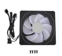 ASHATA ARGB PWM PC Case Fan 120mm, LED Light PC Cooler Fan, 9 Blade Design, 800-1800 RPM, 4-Pin/3-Pin Dual Control, Anti Vibration Pads (Reverse Blades)