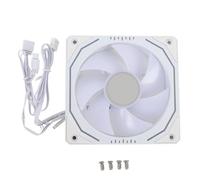 ASHATA ARGB PWM PC Case Fan 120mm, LED Light PC Cooler Fan, 9 Blade Design, 800-1800 RPM, 4-Pin/3-Pin Dual Control, Anti Vibration Pads (Forward Blades)