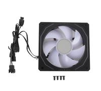 ASHATA ARGB PWM PC Case Fan 120mm, LED Light PC Cooler Fan, 9 Blade Design, 800-1800 RPM, 4-Pin/3-Pin Dual Control, Anti Vibration Pads (Forward Blades)