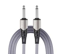 ASHATA Audio Instrument Cable Zinc Alloy Waterproof 6.35MM Mono Guitar Cable for Electric Guitar Keyboard Mixer Sound System Pack of 1 (Silver)