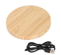 ASHATA Bamboo Wood Wireless Charger, Portable Wood Wireless Charging Pad for Samsung Note 8 S8 S7 S6 S10 S9, 10W Slim Wooden Fast Wireless Charger, for Home Office