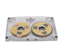 ASHATA Blank Cassette Tapes, Aluminium Alloy Frame Professional Reel To Reel Blank Sound Cassette Tape 55 Minutes for Musicians for Music Recording (Silver Frame Gold Plate)