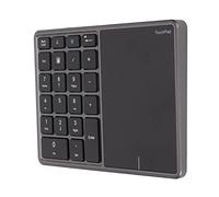 ASHATA Bluetooth Number Pad, BT4.2 22 Keys Mini Number Pad,2.4G Type C Charging Numeric Keypad,2 in 1 Portable Keypad with Touchpad,for Laptop,PC,Desktop(Iron gray)