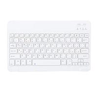 ASHATA Bluetooth3.0 Keyboard, 10 Inch UltraThin Wireless Portable Arabic/Spanish/Russian Keyboard for Android/OS X/Windows,White(Arabic)