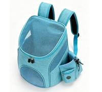 ASHATA Breathable Pet Backpack Carrier Easy to Carry for Travel with Small Medium Cats and Dogs Size 17.72x14.17x12.20in (Light Blue)