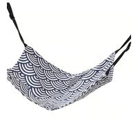 ASHATA Cat Hanging Bed Soft Skin Friendly Hammock for Cat Kennels with Adjustable Straps 14.96x18.9in (Blue Fan Shape)