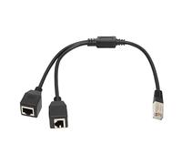 ASHATA Cat5 RJ45 Splitter Cable, RJ45 Ethernet Splitter Cable Stable Transmission 1 Male to 2 Female Port for Router Modem