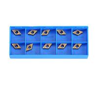 ASHATA CNC Carbide Inserts,10pcs CNC Carbide Tips CNC Blade Inserts Blade Cutter Lathe Turning Tool with Box (DCMT070204 US735 DCMT51.51)