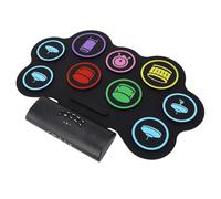 ASHATA Colorful 9 Pads Electronic Drum Kit Portable Rechargeable with MIDI Connectivity for Kids Party or Home Use