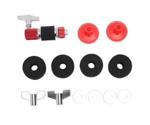 ASHATA Comprehensive 13-Piece Set Drum Kit Clutch Pedal with Stainless Steel Hardware for Seamless Installation and Anti-Slip Functionality (Red)