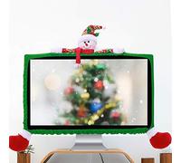 ASHATA Computer Monitor Cover, 3D Christmas Cartoon 19-27inch Computer PC Monitor Display Frame Protective Case Cover, Christmas Three-Dimensional Cartoon Decorations for Home Christmas