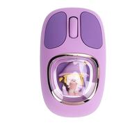 ASHATA Cute Doll Bluetooth Wireless Mouse, 3 Mode 2.4G BT5.0 BT3.0, Portable Mobile 1200DPI Cordless Mouse for PC Laptop Computer Notebook, Type C Rechargeable, RGB Backlit (Purple)