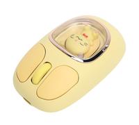 ASHATA Cute Doll Bluetooth Wireless Mouse, 3 Mode 2.4G BT5.0 BT3.0, Portable Mobile 1200DPI Cordless Mouse for PC Laptop Computer Notebook, Type C Rechargeable, RGB Backlit (Yellow)