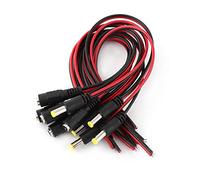 ASHATA DC Power Pigtail Cable, 10 Pcs Male & Female DC 12V Pigtail Power Connectors CCTV Security Camera Cable with 2.1mm x 5.5mm Connectors