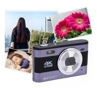 ASHATA Digital Camera, 4K 48MP 18X Zoom 3" Screen Compact Portable Camera for Vlog Photography, with Webcam Mode Slow Motion Time Lapse Face Recognition (Purple)