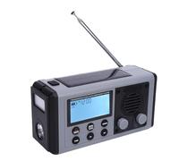 ASHATA Emergency Full Band Radio, Multi Band Receiver IPX6 Water Proof Portable Solar Radio with Hand Crank COG LCD Display for AM FM SW WX Bands SOS Alert (Grey)