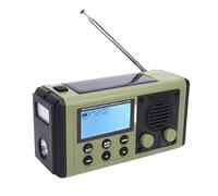 ASHATA Emergency Full Band Radio, Multi Band Receiver IPX6 Water Proof Portable Solar Radio with Hand Crank COG LCD Display for AM FM SW WX Bands SOS Alert (Green)