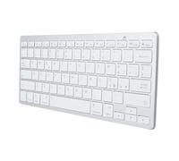 ASHATA English Bilingual Language Keyboard, German French Spanish Italian Optional English Bilingual BT Keyboard Portable Compact Ultra Thin Keyboard for PCLaptop (Italian QWETZ Layout)