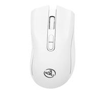 ASHATA Ergonomic Design, Wireless Mouse 2.4G USB Receiver Ergonomic RGB Backlit Ultra Slim Office Mouse with Adjustable DPI for Win 11 (White)