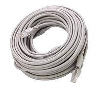ASHATA Ethernet Cable, 5M/10M/15M/20M RJ45+DC Ethernet CCTV Cable Male and Female Head 2.1mm / 5.5mm Jack for IP Cameras NVR System 10Mbps/100Mbps (20M)