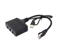 ASHATA Ethernet Splitter 1 to 3 High Speed 1000Mbps, Gigabit Ethernet Splitter, Network Splitter with USB Cable RJ45 Ethernet Splitter Adapter for TV Router