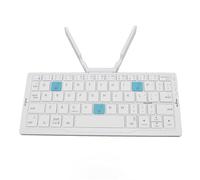 ASHATA Foldable Bluetooth Keyboard, Folding Wireless Portable Keyboard, Supports 3 Devices to Connect, Rechargeable Folding Portable Keyboard Android Tablet Phone Laptop (Silver White)