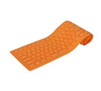 ASHATA Foldable Silicone Keyboard USB Wired Keyboard Mute Waterproof Rollup Keyboard for PC Laptop Notebook, 2 Color, 108 Keys(Orange)