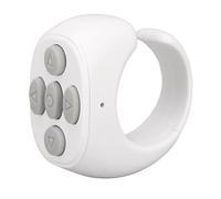 ASHATA For Tiktok Remote Control Ring Finger Scroller Remote Bluetooth Scrolling Ring Page Turner, Wireless Phone Camera Selfie Shutter Compatible with IOS, Android (White)
