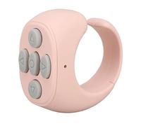 ASHATA For Tiktok Remote Control Ring Finger Scroller Remote Bluetooth Scrolling Ring Page Turner, Wireless Phone Camera Selfie Shutter Compatible with IOS, Android (Pink)