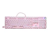 ASHATA Gaming Mechanical Keyboard, Retro Punk Typewriter-Style, 104 Keys Wired Gaming Keyboard, 9 Light Modes, for PC Laptop Desktop Computer(902-7 Pink Punk)