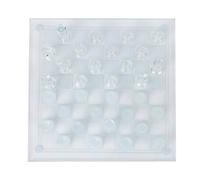ASHATA Glass Crystal Chess Board, 25x25cm Dull Polish Checkerboard with 32 Chessman, International Chess Set for Home Office Gift