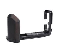 ASHATA Hand Grip L Plate Bracket for Fuji XT5 SLR Camera, Arca Quick Release Plate with Wooden Handgrip L Shape Grip, 1/4 Inch Threaded Holes on The Bottom and Side (Black)