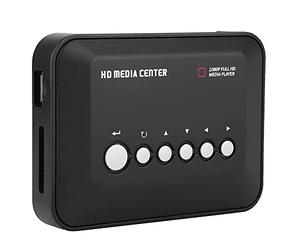 ASHATA HDMI Media Player, Mini 1080P Ultra HDMI Digital Multimedia Player with Adapter and Remote Control for -MKV/RM- MMC USB Drives and SD Cards Car HD Player(Black)(UK)