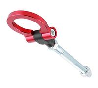 ASHATA Heavy Duty Folding Tow Hook, Collapsible Towing Eye IS2303 for, Track Day Rally Recovery (Red)