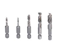 ASHATA High Speed Steel Hex Shank Drill Bits Set Strong Penetration 5 Pcs for Mechanical Processing