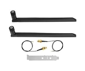 ASHATA IPEX4 to SMA Cable, NGFF M.2 WiFi BT Card, 2Pcs 8DB Antenna for Wide Range, Support Wireless NGFF 802.11a, 802.11b, 802.11g, 802.11n, 802.11ac