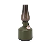 ASHATA Kerosene Lamp Humidifier, 260 Ml 1200 MAh Battery 1800K Desktop Air Humidifier with Night Light for Home (Green)