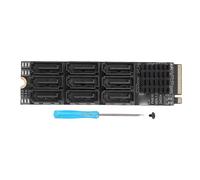 ASHATA M.2 to SATA 3.0 Adapter 9-Port, M.2 Nvme M Key PCIE3.0 X2 to Serial ATA 3.0 Converter Hard Drive Extension Card, for Desktop PC