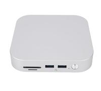 ASHATA Mac Mini M4 Dock, Aluminum Alloy Stand and Hub for M4 Pro 2024 with 10Gbps USB Ax3 M.2SSDx2 Storage Memory Card 40Gbps Bandwidth PCIe 4.0M.2 Slots (UK Plug)
