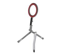 ASHATA Magnetic Phone Stand, Tripod Foldable Aluminum Alloy Holder for 12 13 14 15 Series with Non Slip Feet Hook Flexible Placement for Video Recording Selfie Stick