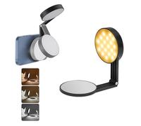 ASHATA Magnetic Selfie Light for 16/15/14/13/12 Series Phone, Folding Phone LED Light with Mirror, 180° Rotation, 2500K to 6500K, Rechargeable Portable for Makeup Photography