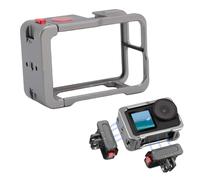 ASHATA Metal Cage for Action 5 Pro /4/3, Action Camera Accessories Aluminum Alloy Protective Frame Vlogging with Magnetic and 1/4 Thread Hole, Cold Shoe Expansion