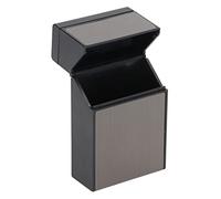 ASHATA Metal Cigarette Case 20 Pack Hard Shell USB Rechargeable Lighter, Anti-Pressure Moisture-Proof Cigarette Box Holder for Men, Compact Portable Protective Case with Heating Pad for (Black