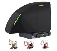 ASHATA Mini Excavator Cover, Heavy Duty 420D Oxford Fabric with Zipper Door and Reflective Strips, for E32 E20 E10 KX121 3 3 U17 Cat 300.9D .5