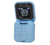 ASHATA Mini Flip Mobile Phone, 2G Foldable Cell Phone Tiny Phone Support FM Radio Magic Voice Blacklist Speed Dial Vibration, 32MB RAM, 2 SIM Card Slots, LED Flashlight, Easy to Use